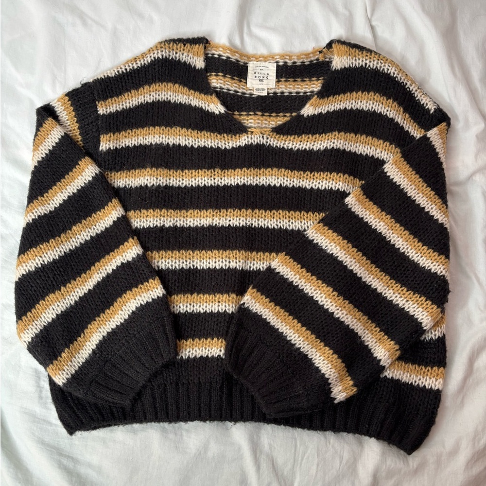 Billabong women’s sweater sizeM loose knit oversized crop balloon sleeves - Picture 1 of 12
